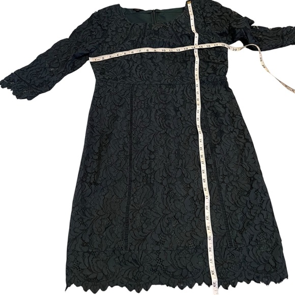 Talbots Emerald Green Lace Sheath Dress Scalloped Hem 10 - Picture 4 of 8